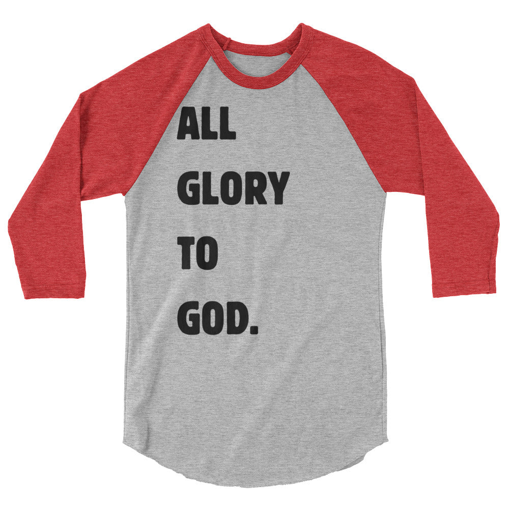 All Glory To God - 3/4 sleeve baseball shirt