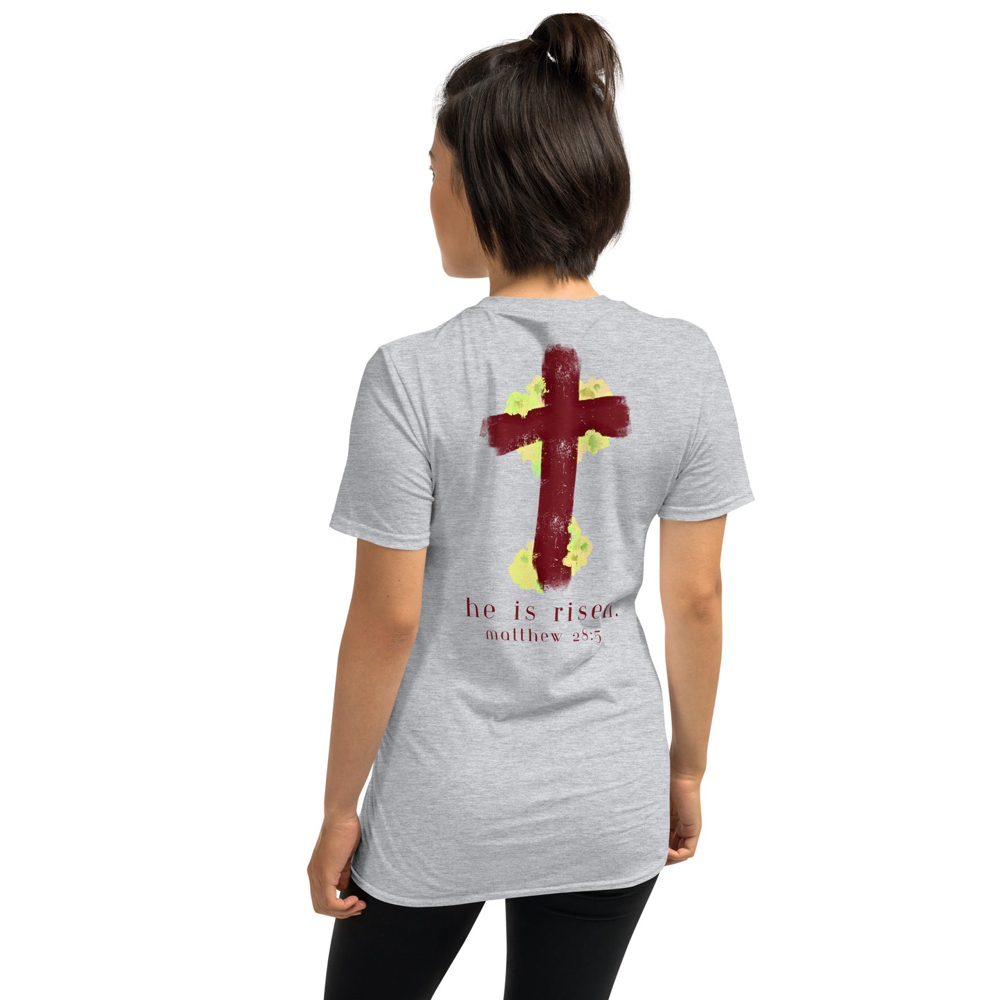 He is risen (painted cross) - Short-Sleeve Unisex T-Shirt